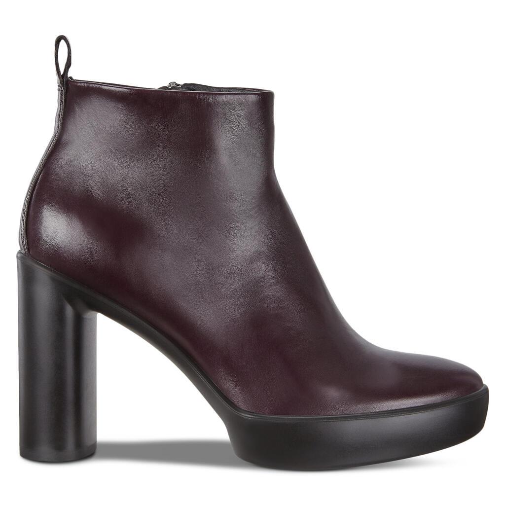 Ecco Shape Sculpted Motion 75 Womens Ankle Boots Burgundy Sales - India CDK-836517